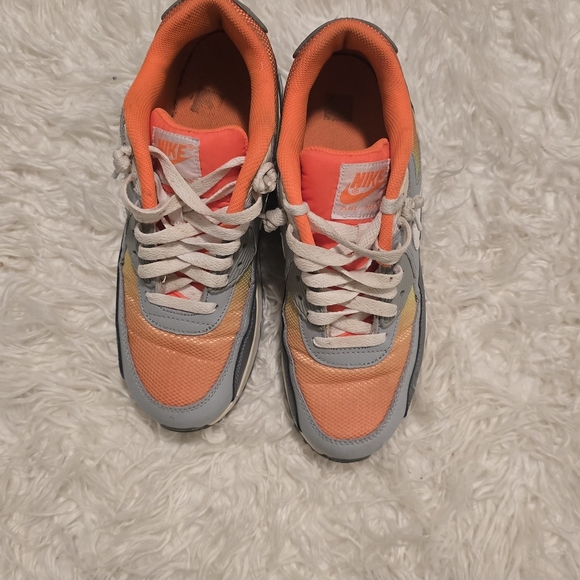 Nike Air Max 90 Orange and Gray Shoes - Picture 7 of 8